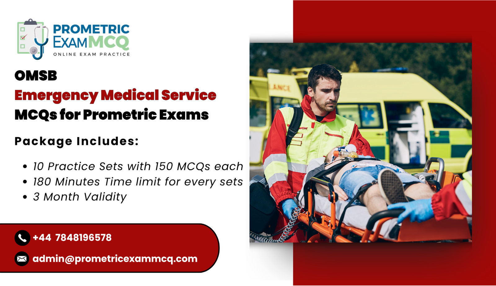 OMSB Emergency Medical Service MCQs for Prometric Exams