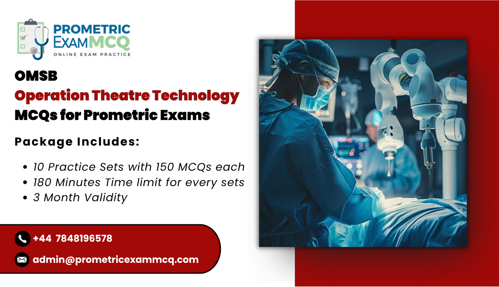 OMSB Operation Theatre Technology MCQs for Prometric Exams