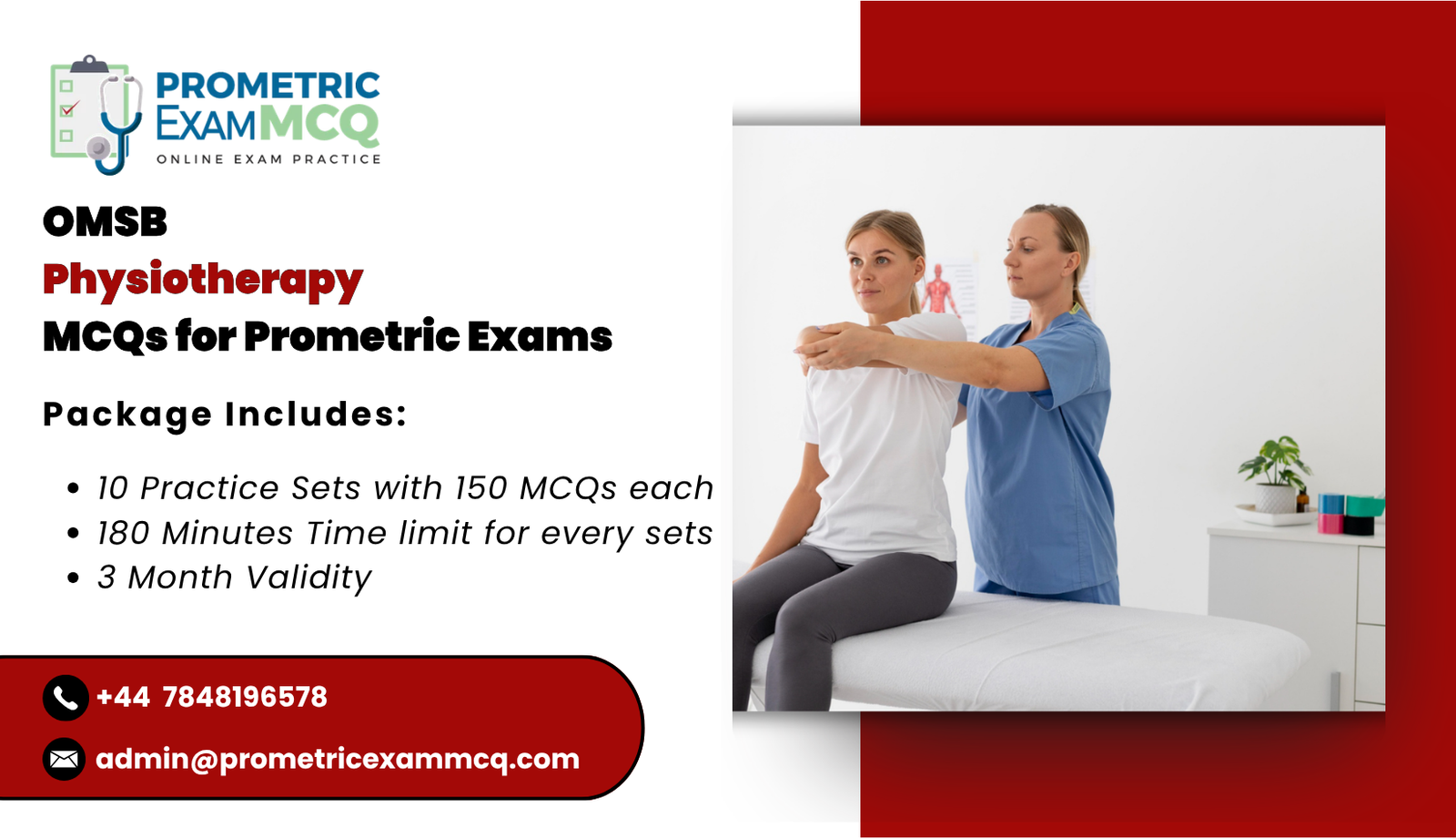 OMSB Physiotherapy MCQs for Prometric Exams