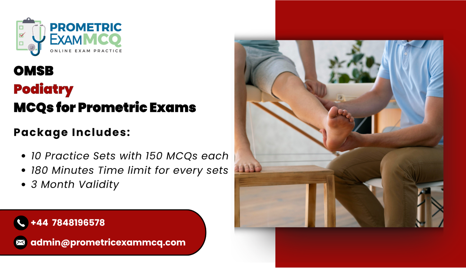 OMSB Podiatry MCQs for Prometric Exams