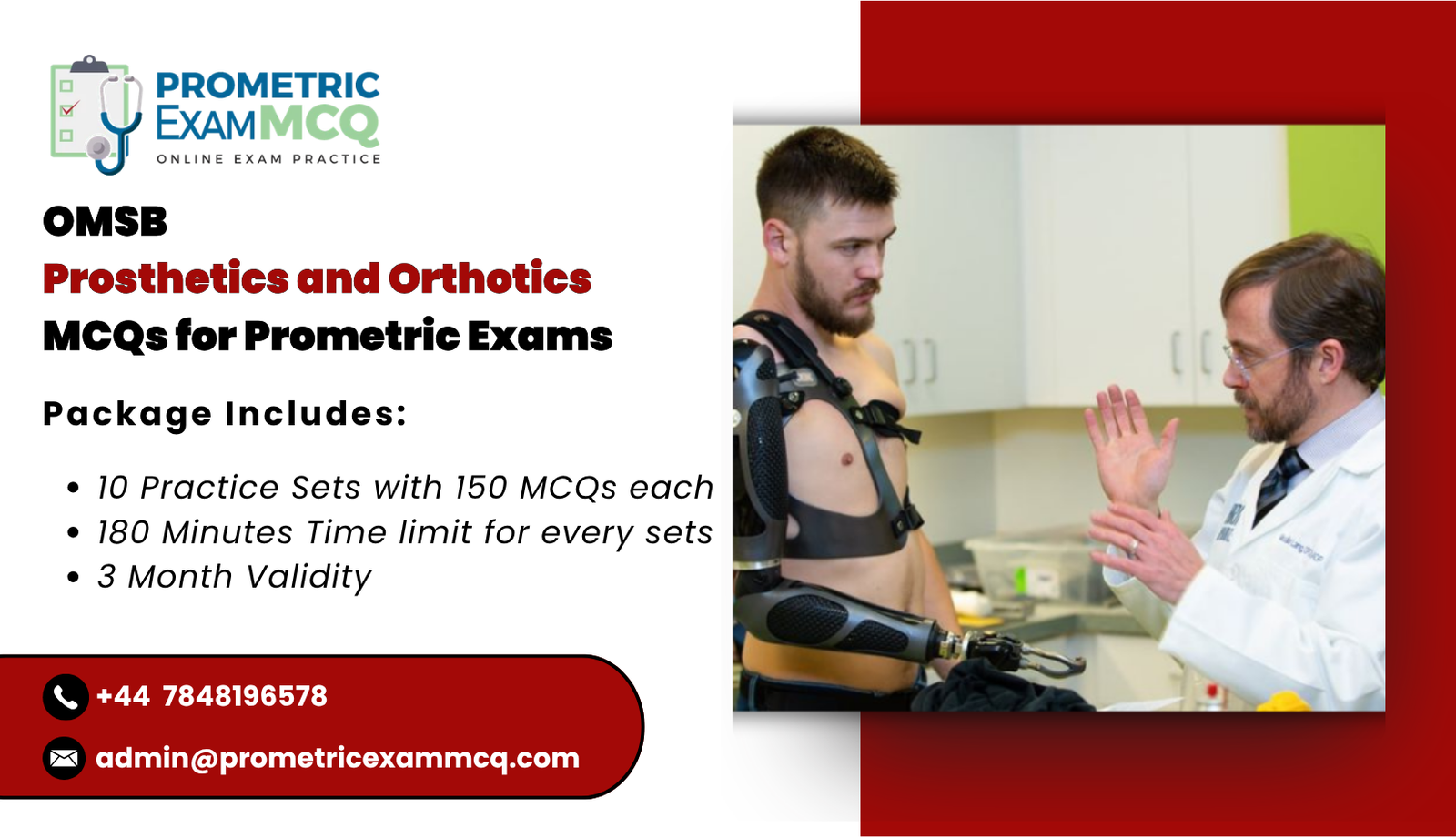 OMSB Prosthetics and Orthotics MCQs for Prometric Exams