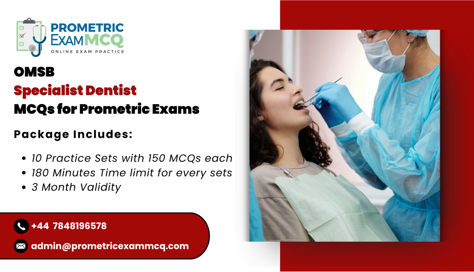 OMSB Specialist Dentist MCQs for Prometric Exams