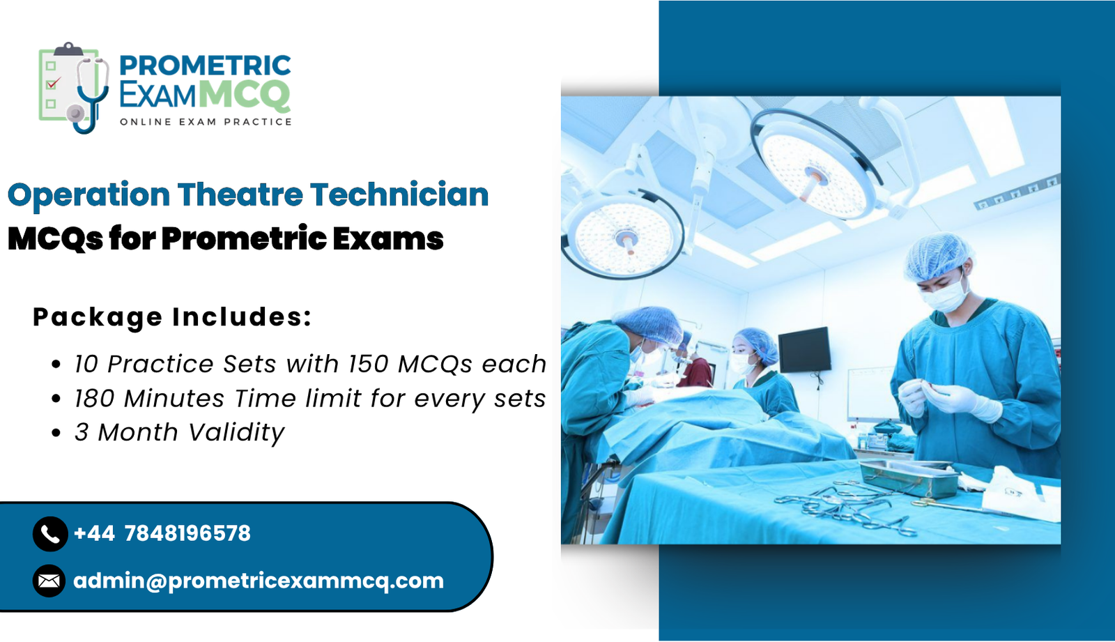 Operation Theatre Technician MCQs for Prometric Exams