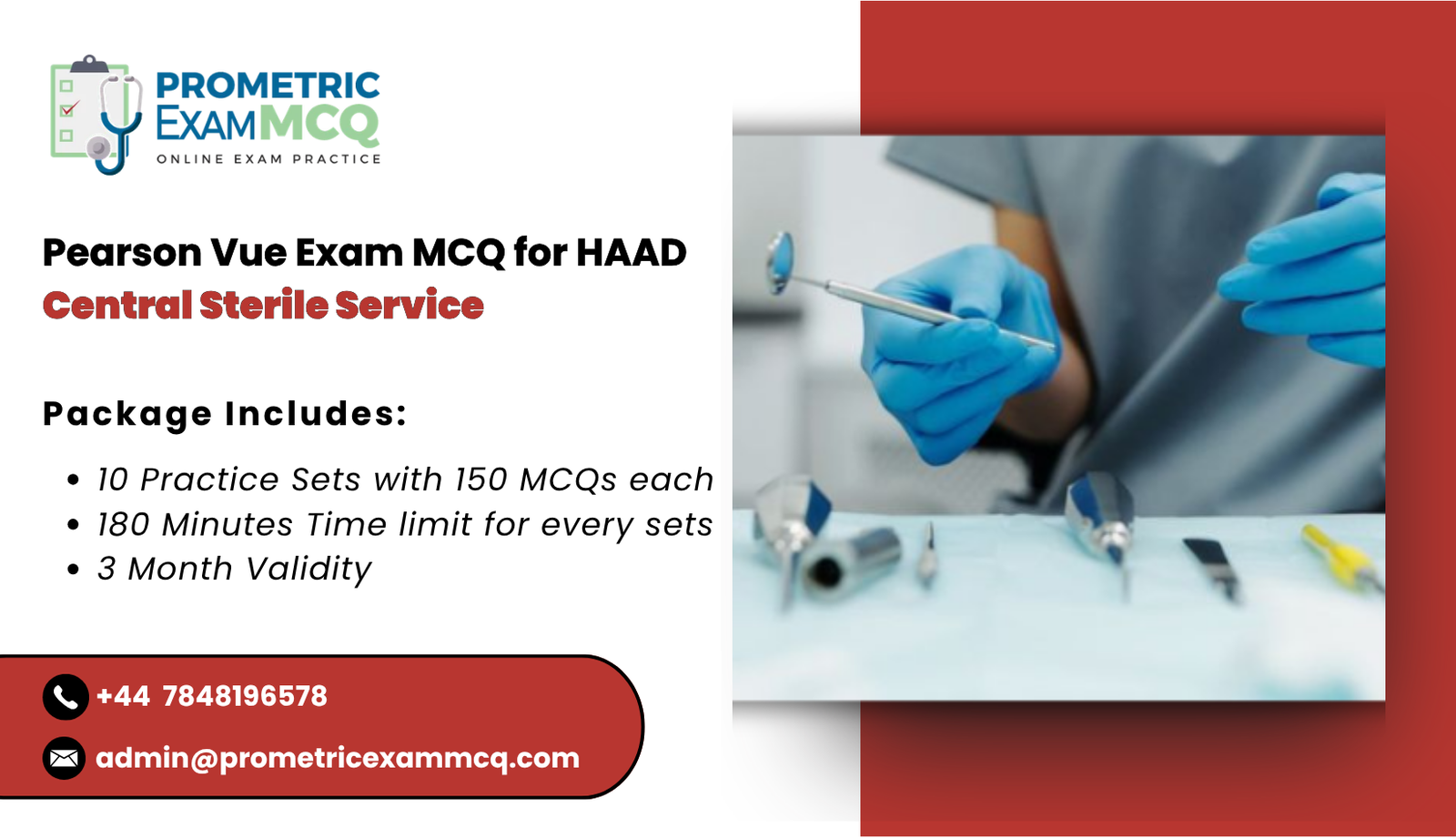 Pearson Vue Exam MCQ for HAAD Central Sterile Service