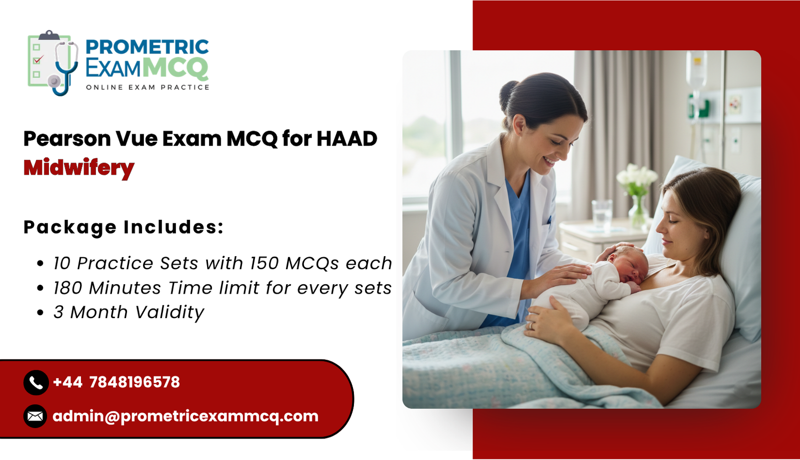 Pearson Vue Exam MCQ for HAAD Midwifery