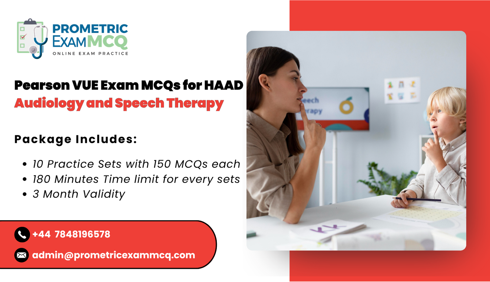 Pearson Vue Exam MCQs for HAAD Audiology and Speech Therapy