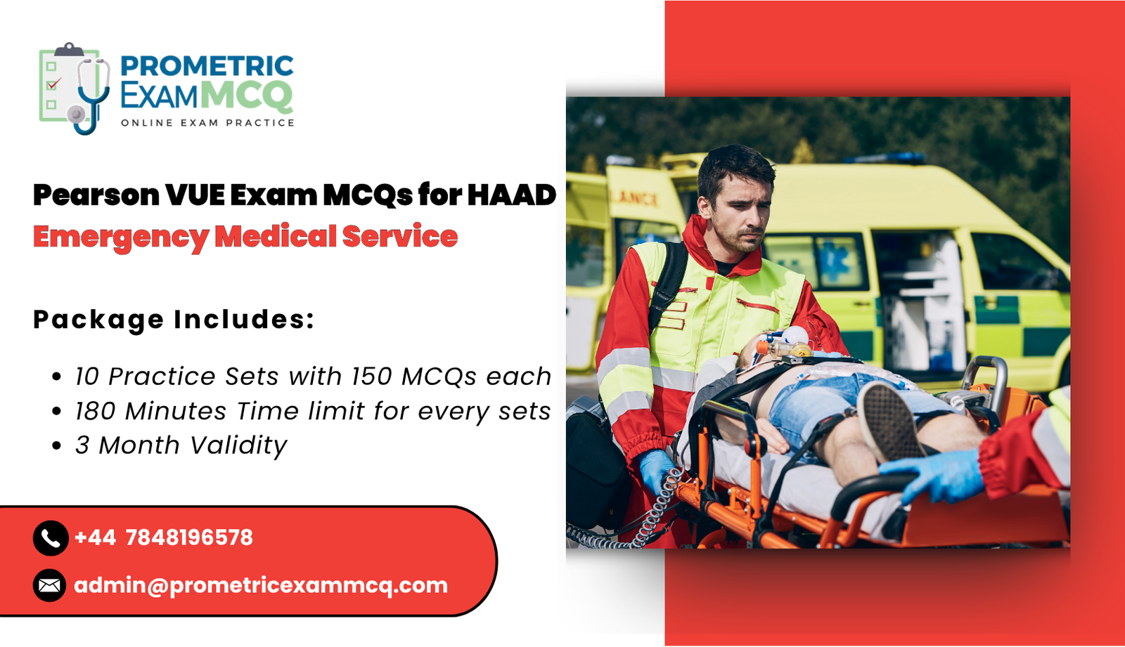 Pearson Vue Exam MCQs for HAAD Emergency Medical Service