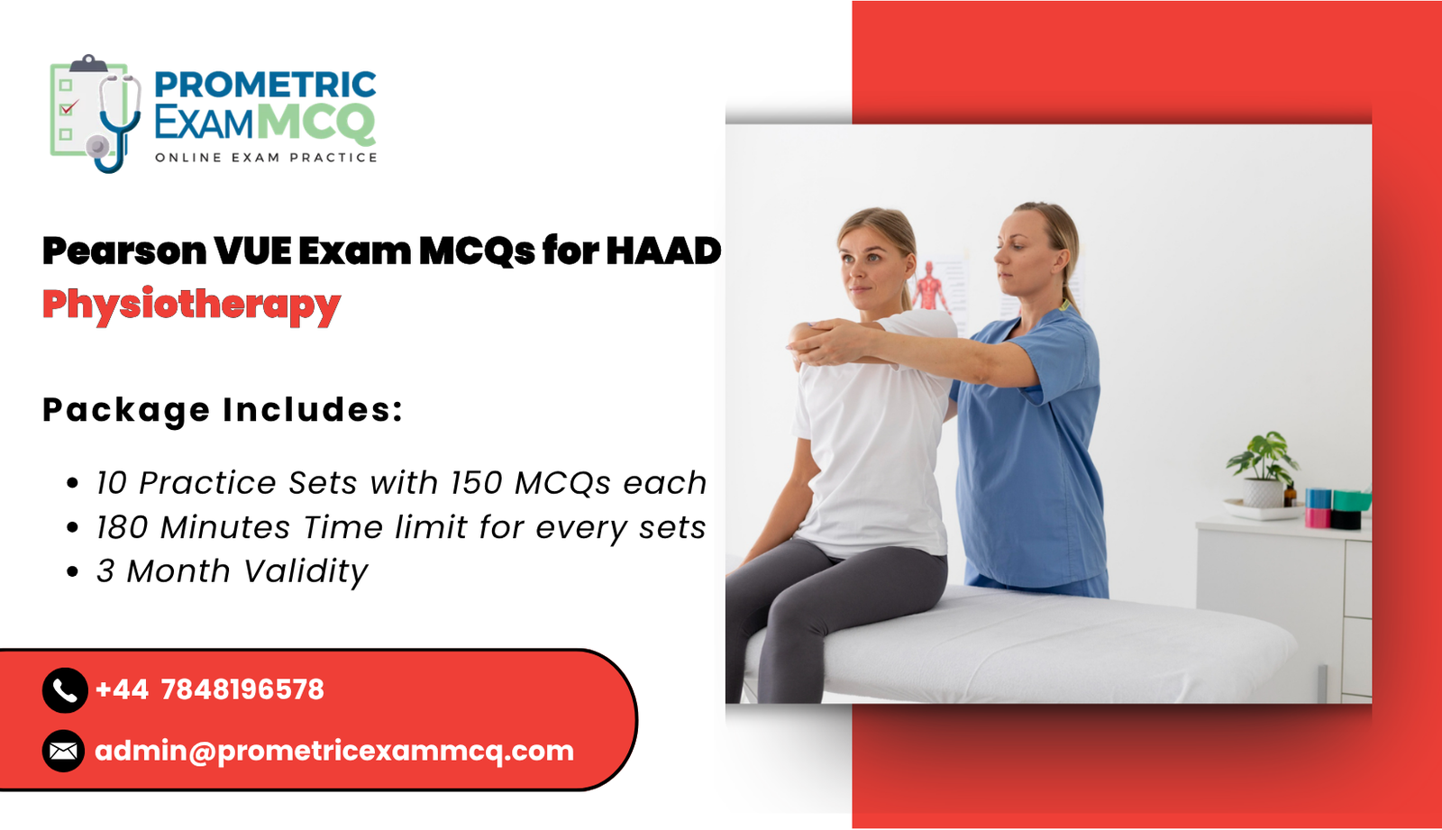 Pearson Vue Exam MCQs for HAAD Physiotherapy