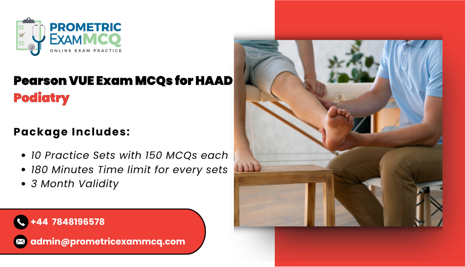 Pearson Vue Exam MCQs for HAAD Podiatry