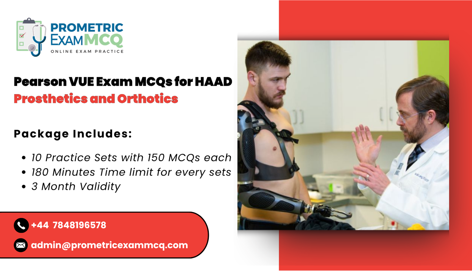 Pearson Vue Exam MCQs for HAAD Prosthetics and Orthotics