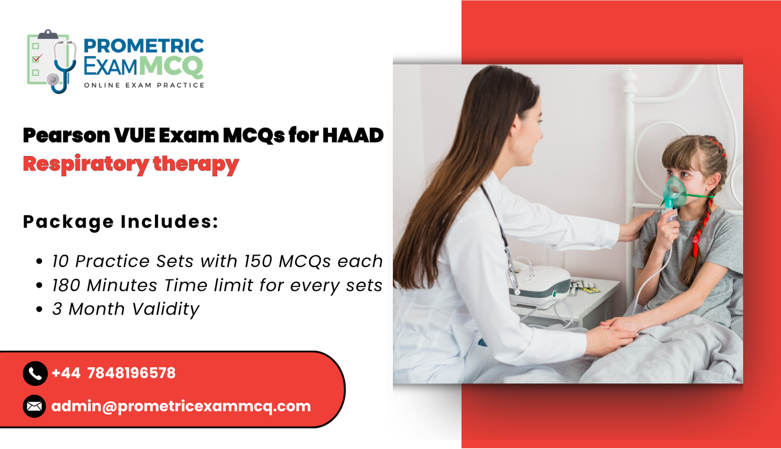 Pearson Vue Exam MCQs for HAAD Respiratory therapy