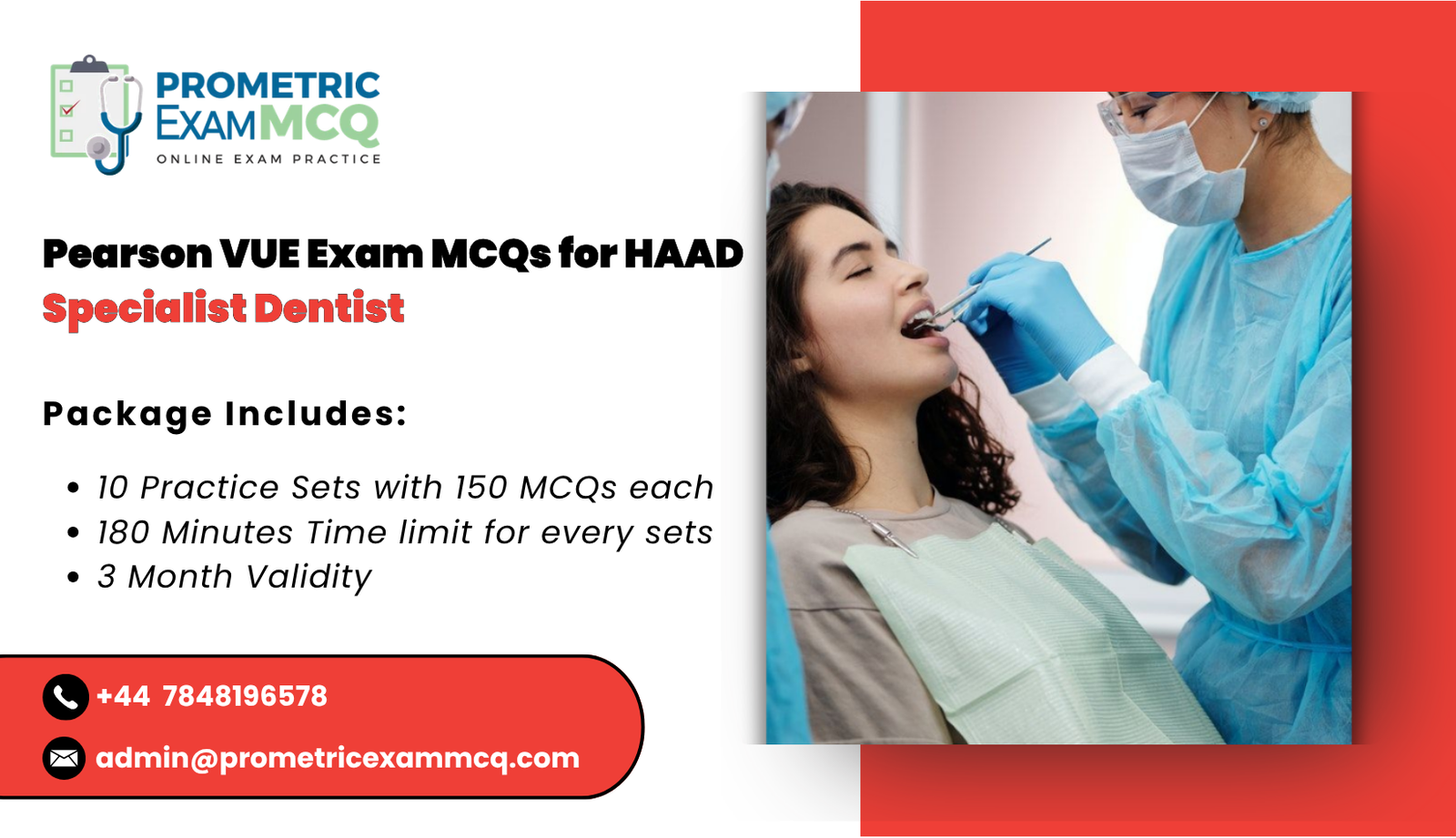 Pearson Vue Exam MCQs for HAAD Specialist Dentist