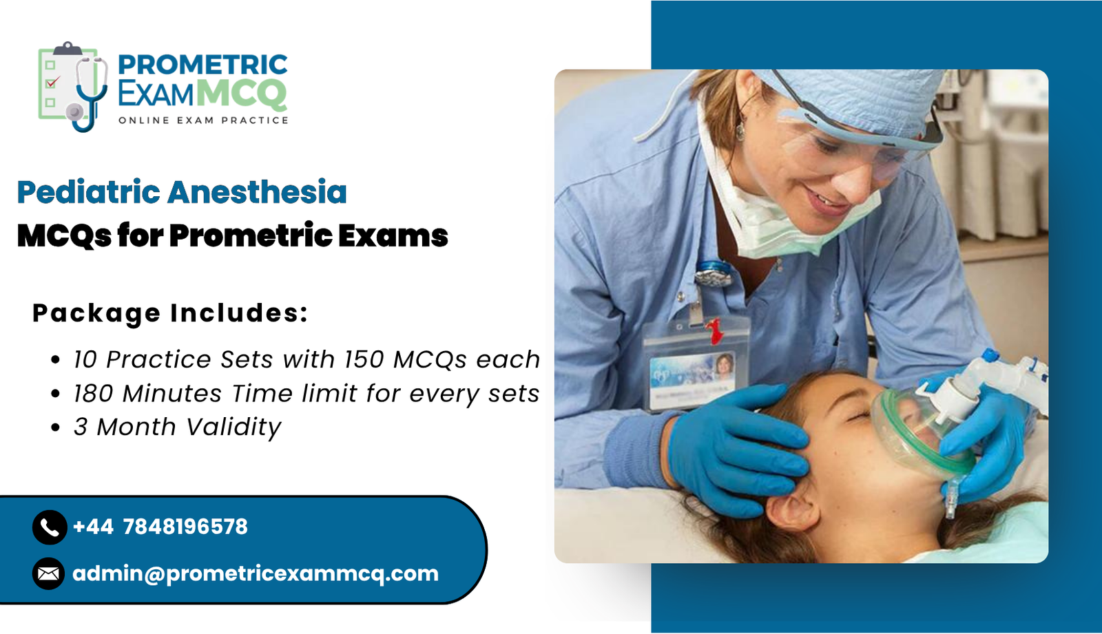 Pediatric Anesthesia MCQs for Prometric Exams