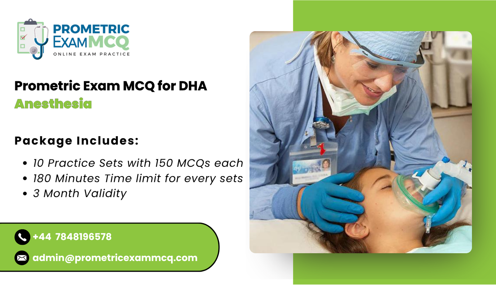 Prometric Exam MCQ for DHA Anesthesia