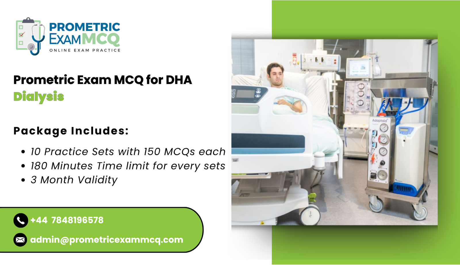 Prometric Exam MCQ for DHA Dialysis