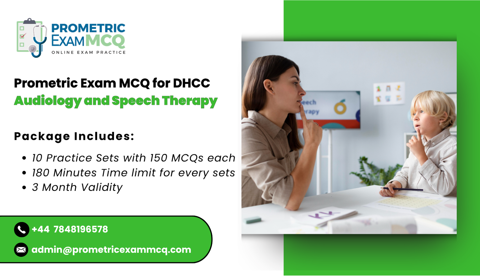 Prometric Exam MCQ for DHCC Audiology and Speech Therapy