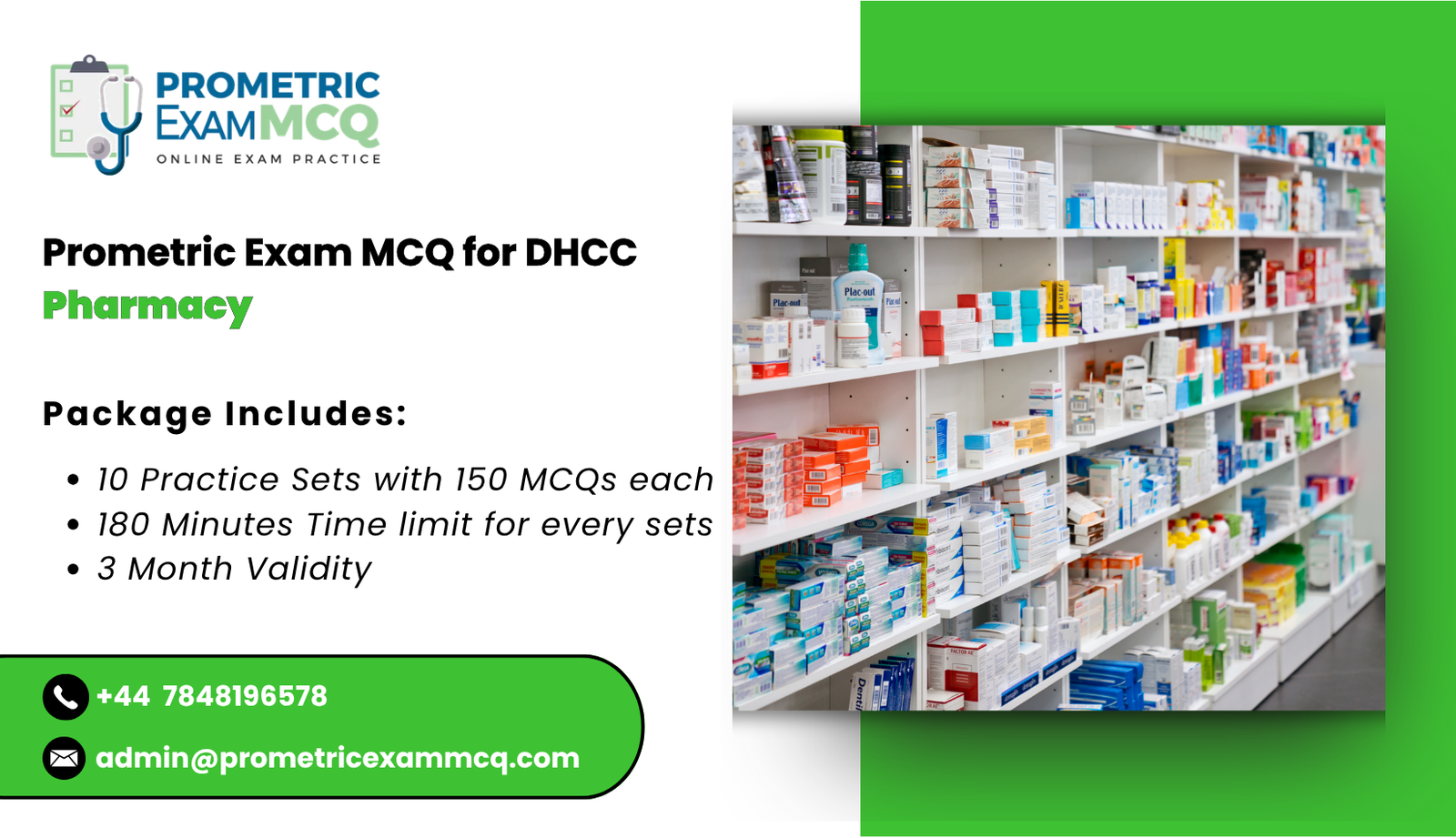 Prometric Exam MCQ for DHCC Pharmacy