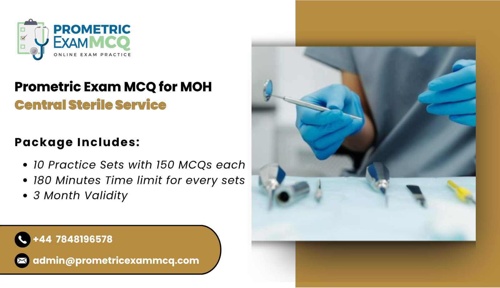 Prometric Exam MCQ for MOH Central Sterile Service