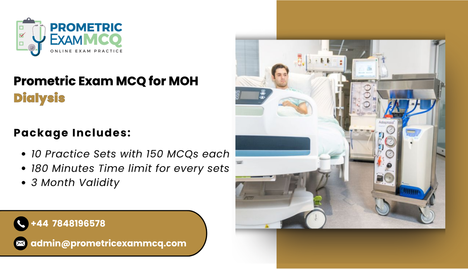 Prometric Exam MCQ for MOH Dialysis