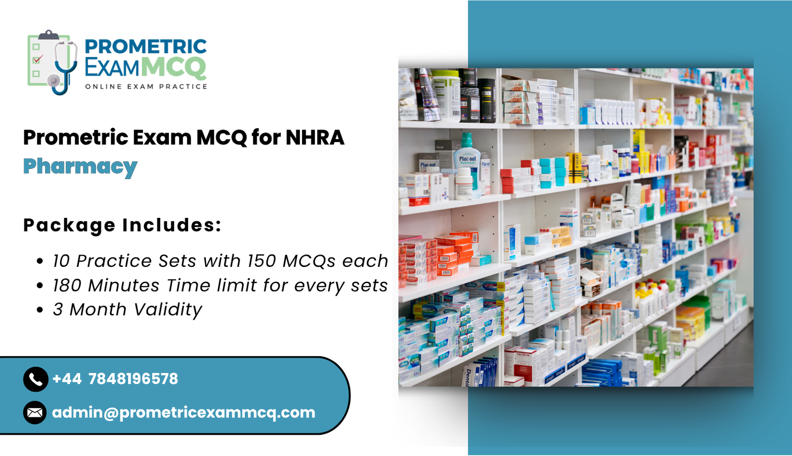 Prometric Exam MCQ for NHRA Pharmacy