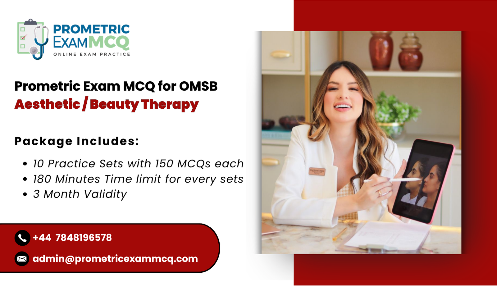 Prometric Exam MCQ for OMSB Aesthetic _ Beauty Therapy
