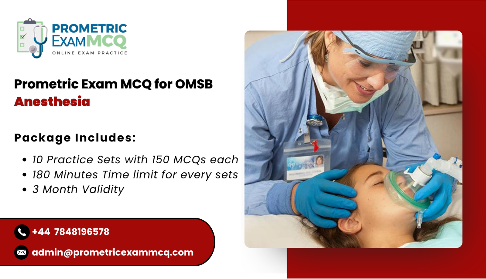 Prometric Exam MCQ for OMSB Anesthesia