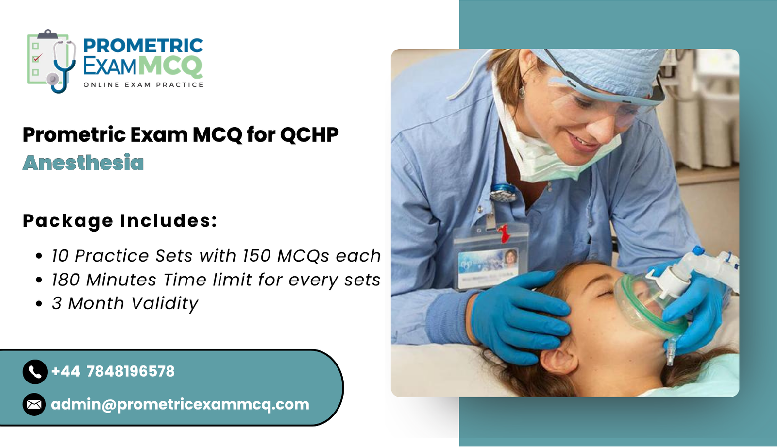 Prometric Exam MCQ for QCHP Anesthesia