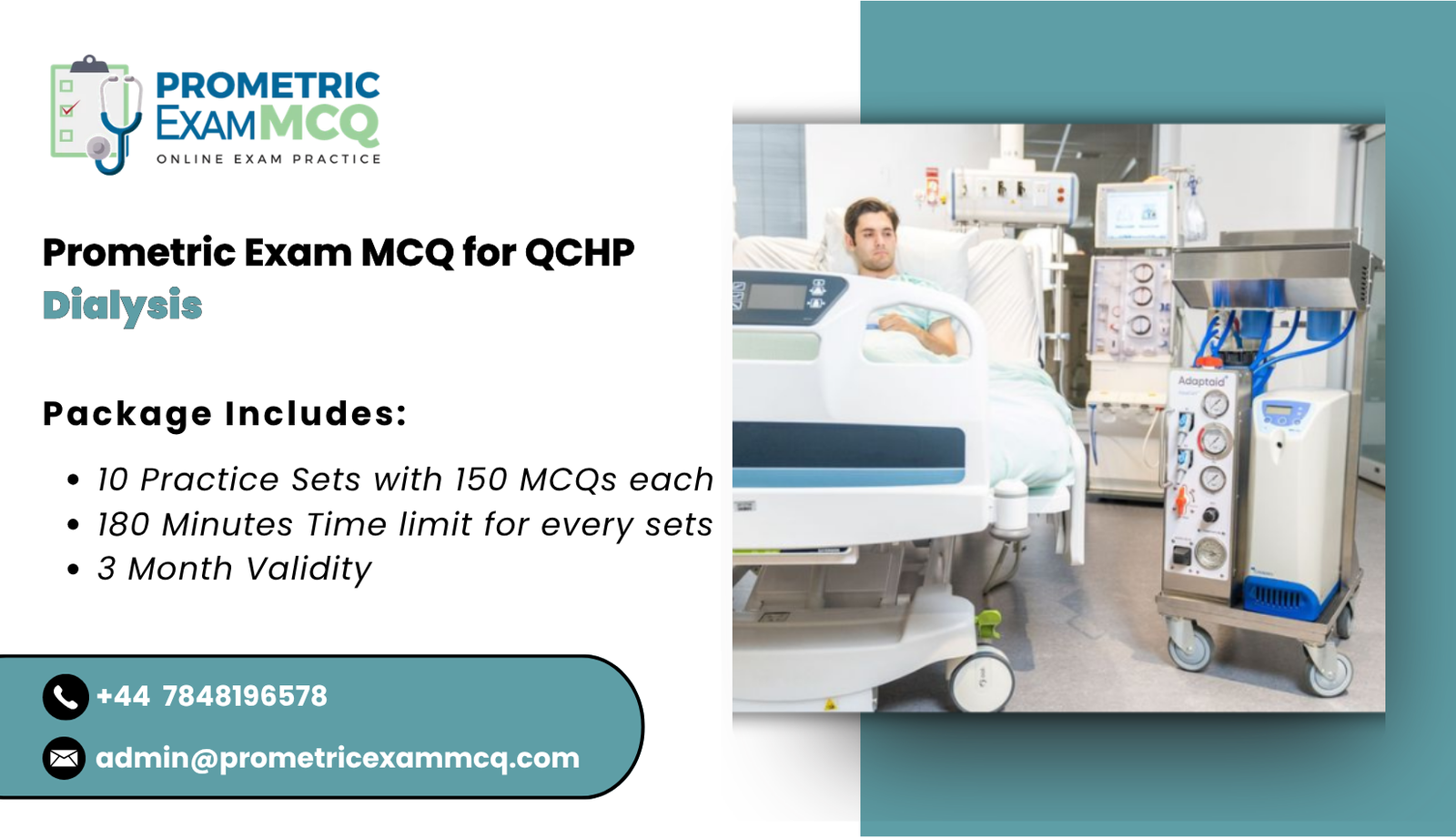 Prometric Exam MCQ for QCHP Dialysis