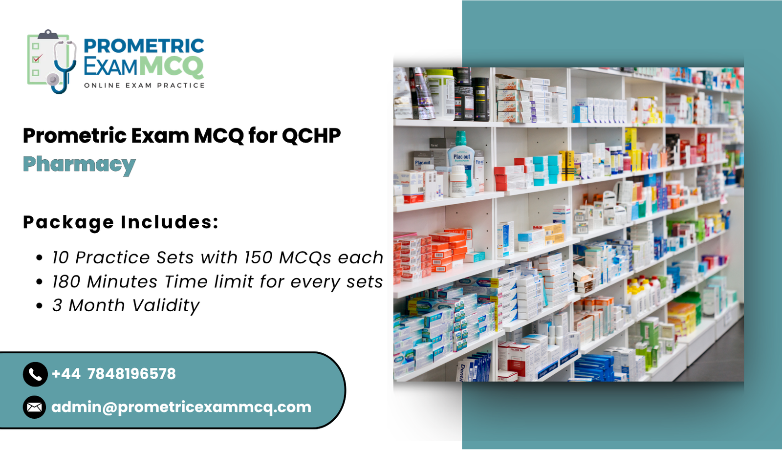 Prometric Exam MCQ for QCHP Pharmacy