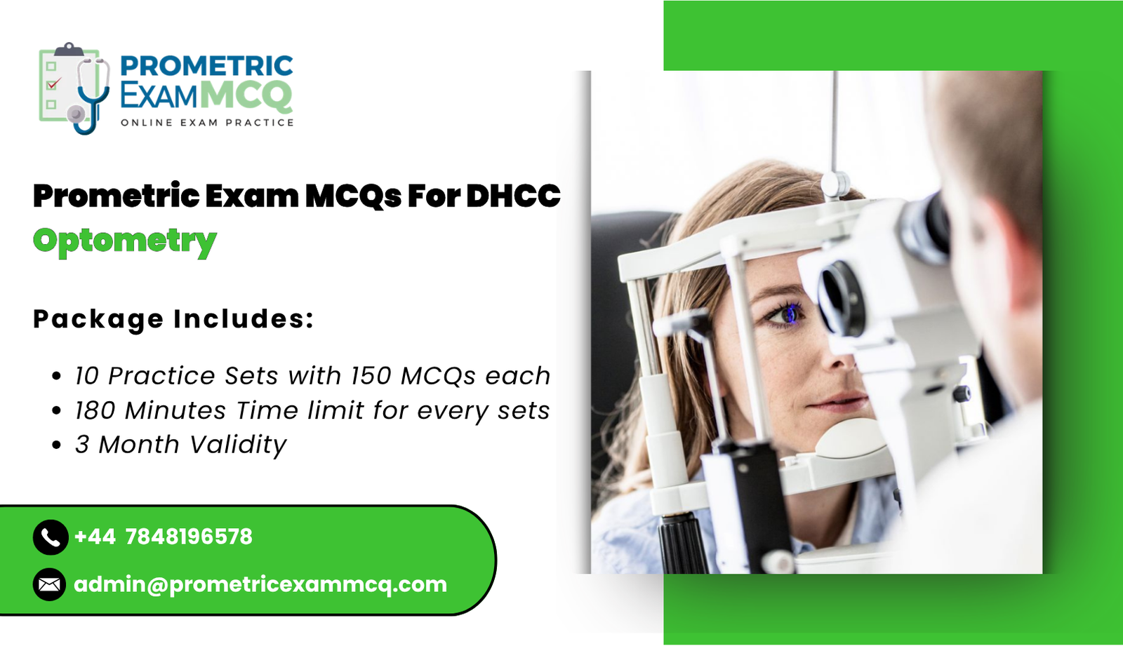 Prometric Exam MCQs For DHCC Optometry