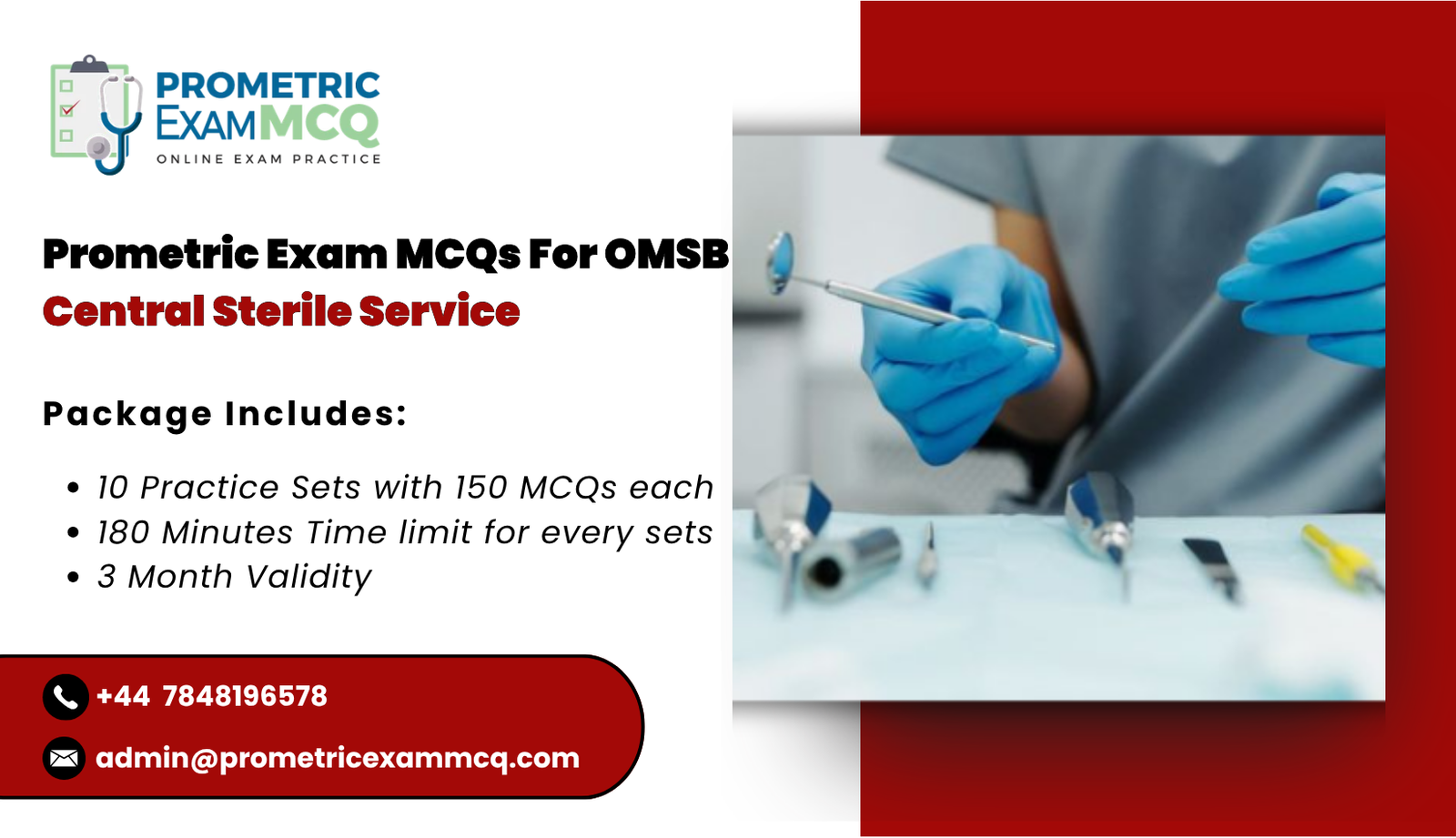Prometric Exam MCQs For OMSB Central Sterile Service