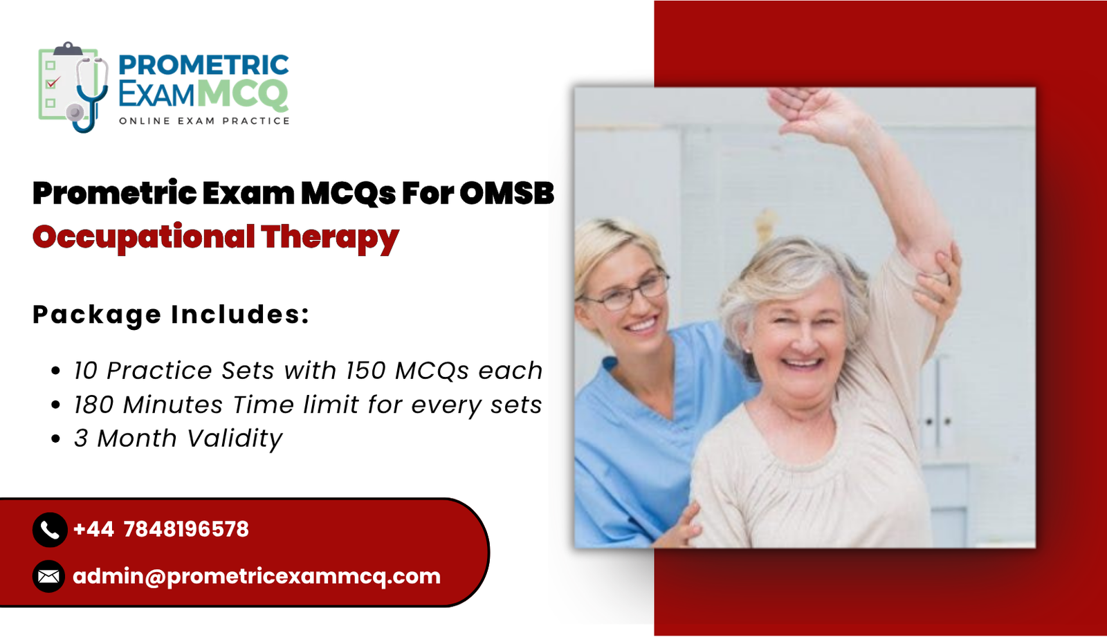 Prometric Exam MCQs For OMSB Occupational Therapy