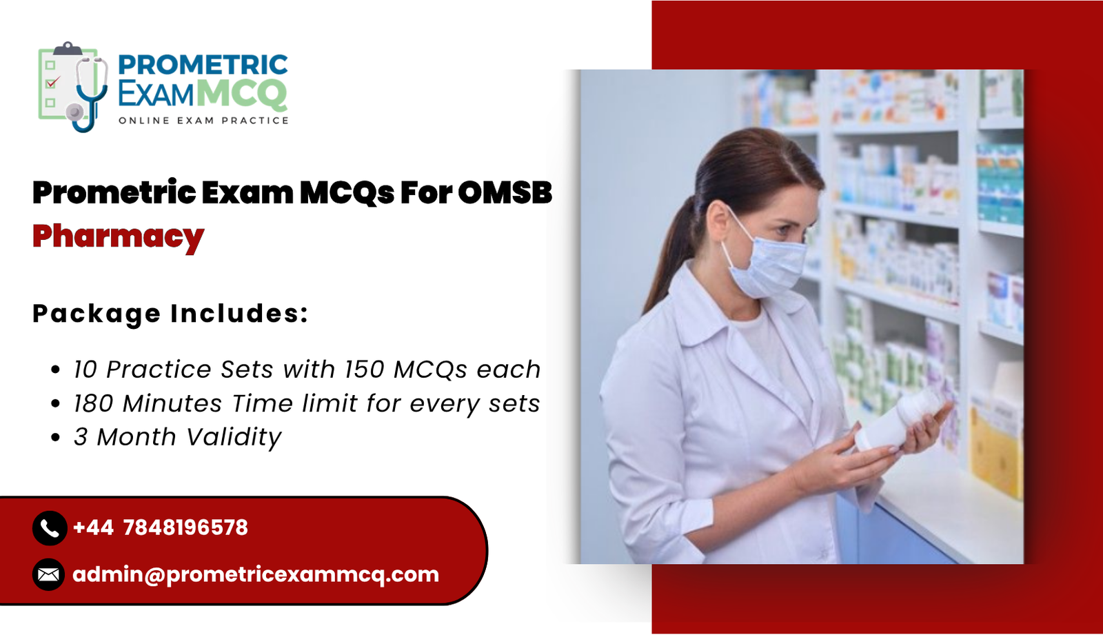 Prometric Exam MCQs For OMSB Pharmacy