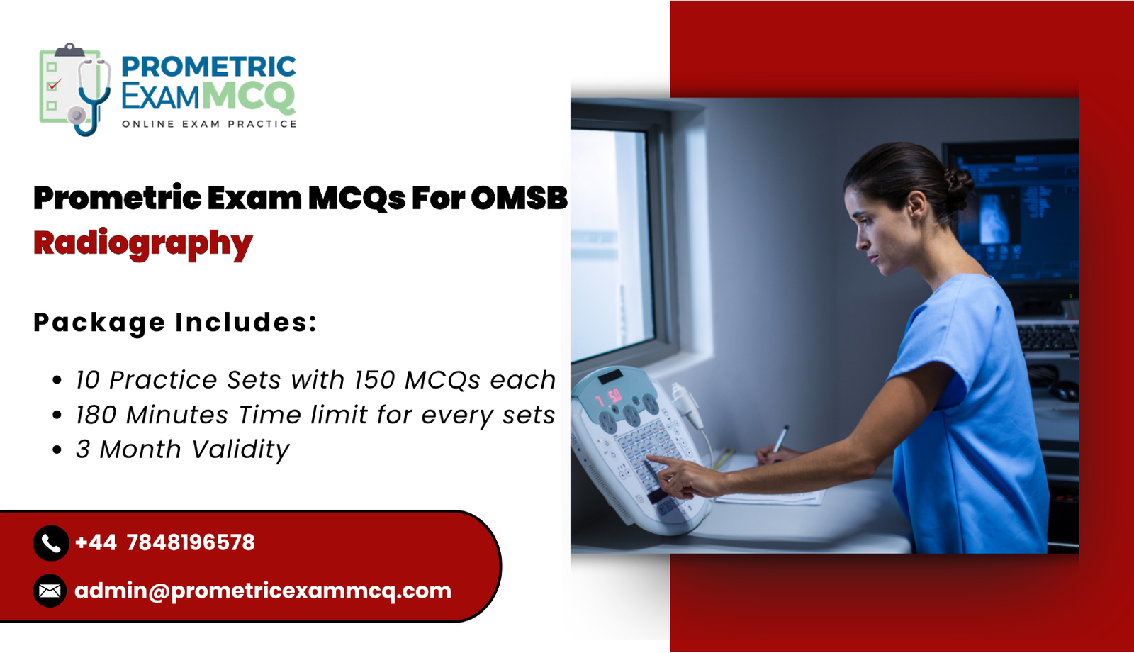 Prometric Exam MCQs For OMSB Radiography