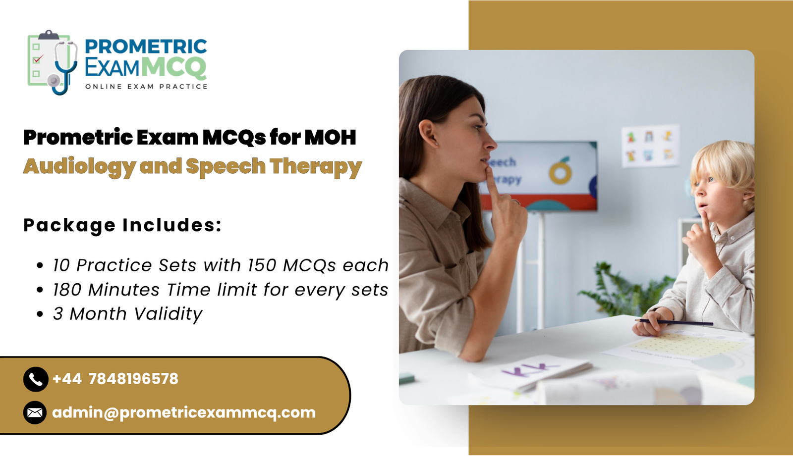 Prometric Exam MCQs for MOH Audiology and Speech Therapy
