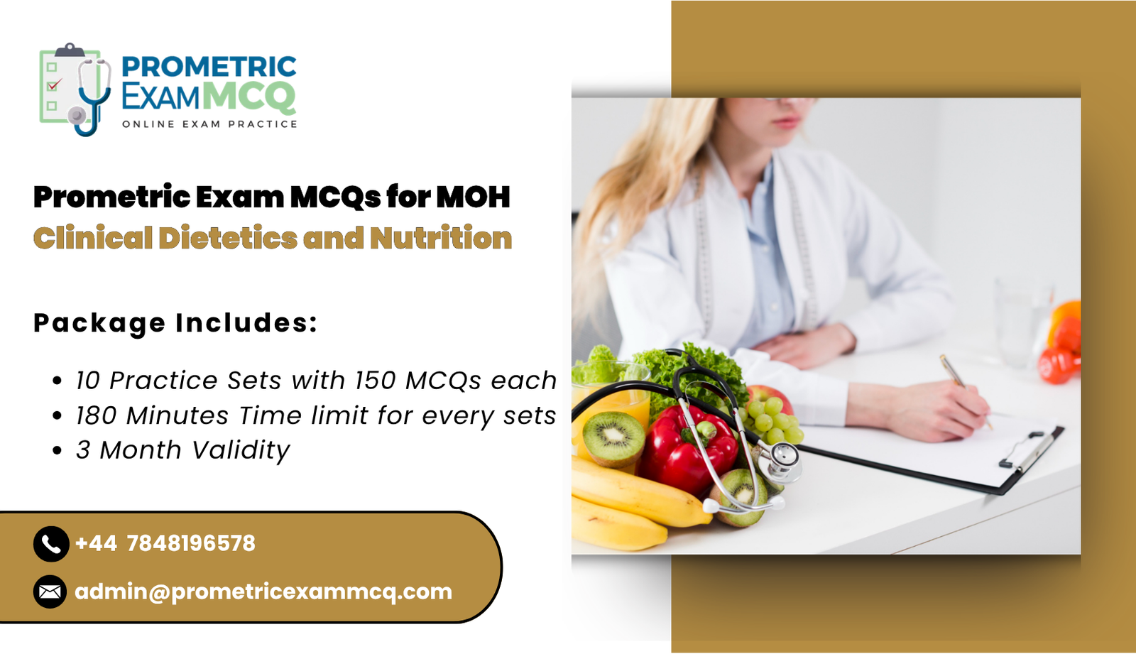 Prometric Exam MCQs for MOH Clinical Dietetics and Nutrition
