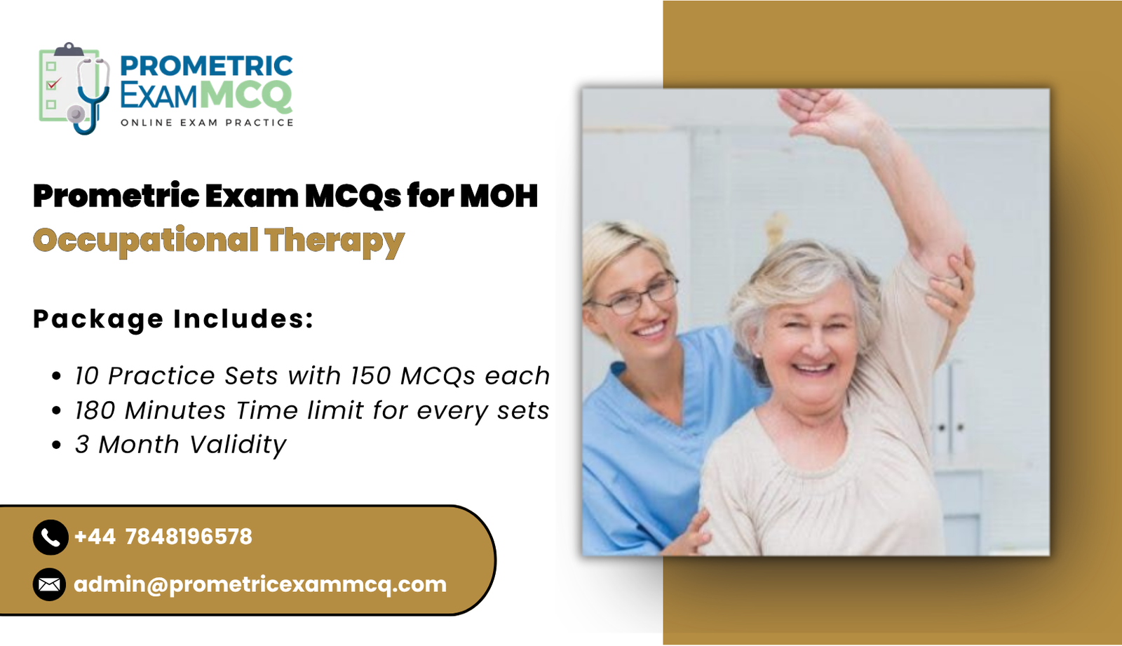 Prometric Exam MCQs for MOH Occupational Therapy