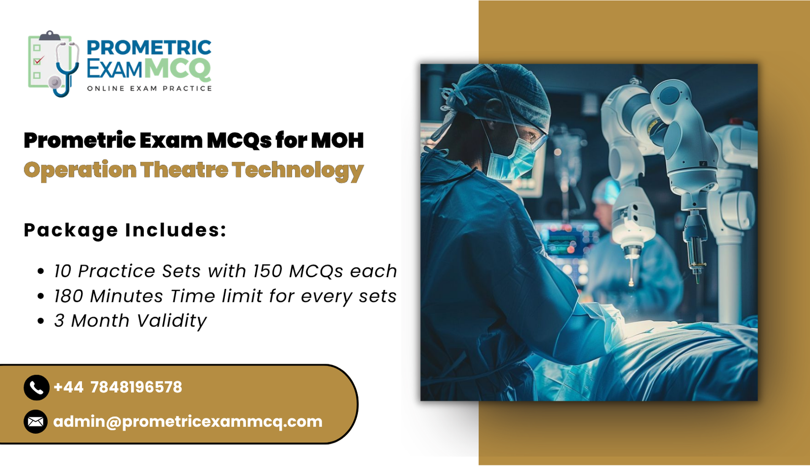 Prometric Exam MCQs for MOH Operation Theatre Technology