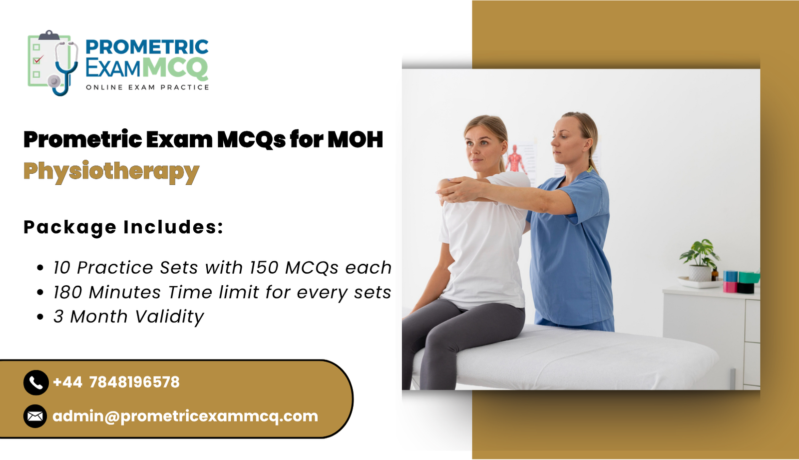 Prometric Exam MCQs for MOH Physiotherapy