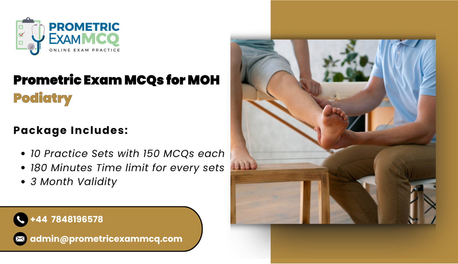 Prometric Exam MCQs for MOH Podiatry