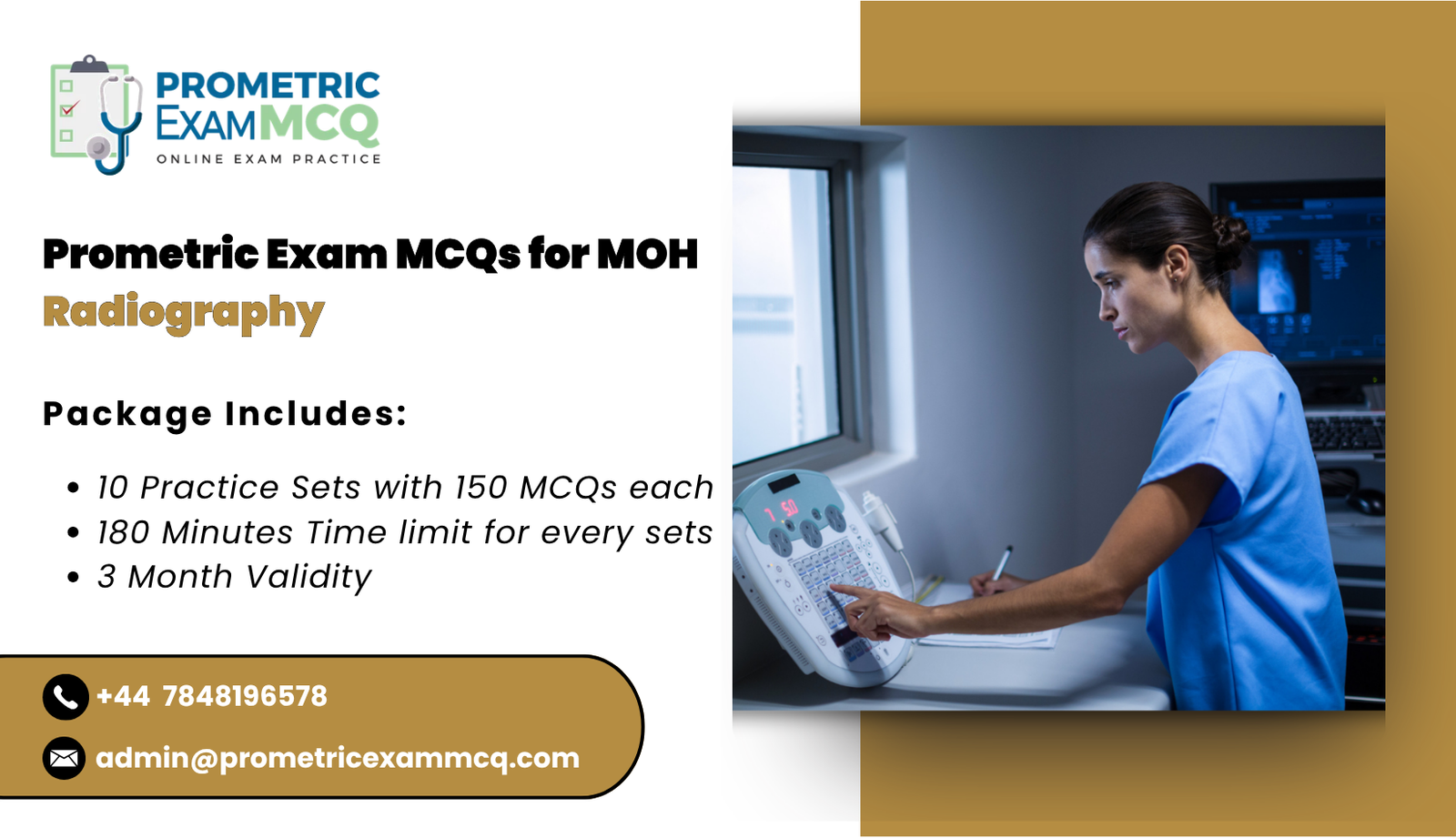 Prometric Exam MCQs for MOH Radiography