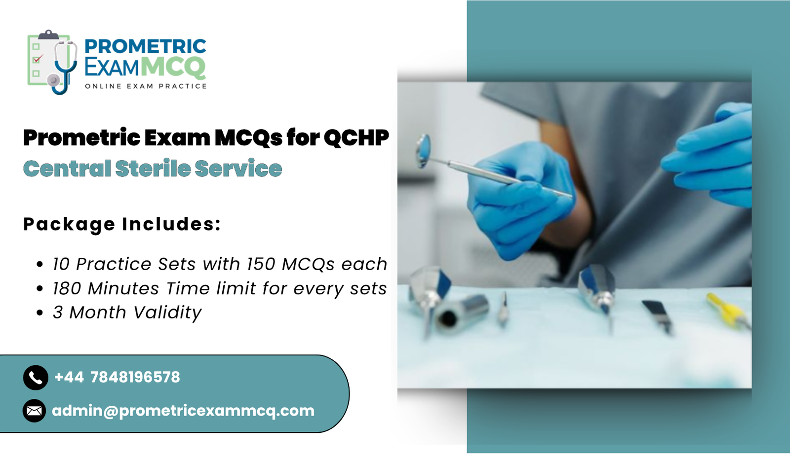 Prometric Exam MCQs for QCHP Central Sterile Service