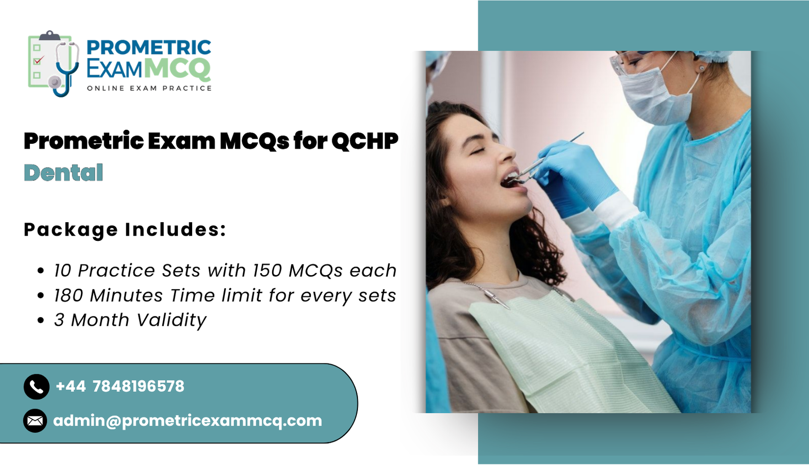 Prometric Exam MCQs for QCHP Dental