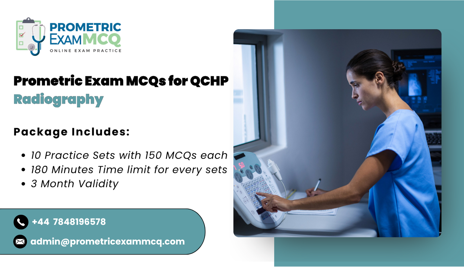Prometric Exam MCQs for QCHP Radiography