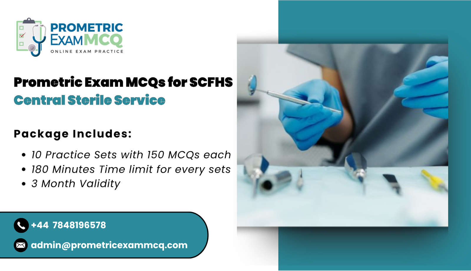 Prometric Exam MCQs for SCFHS Central Sterile Service