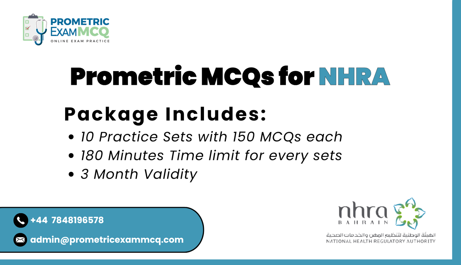 Prometric MCQs for NHRA