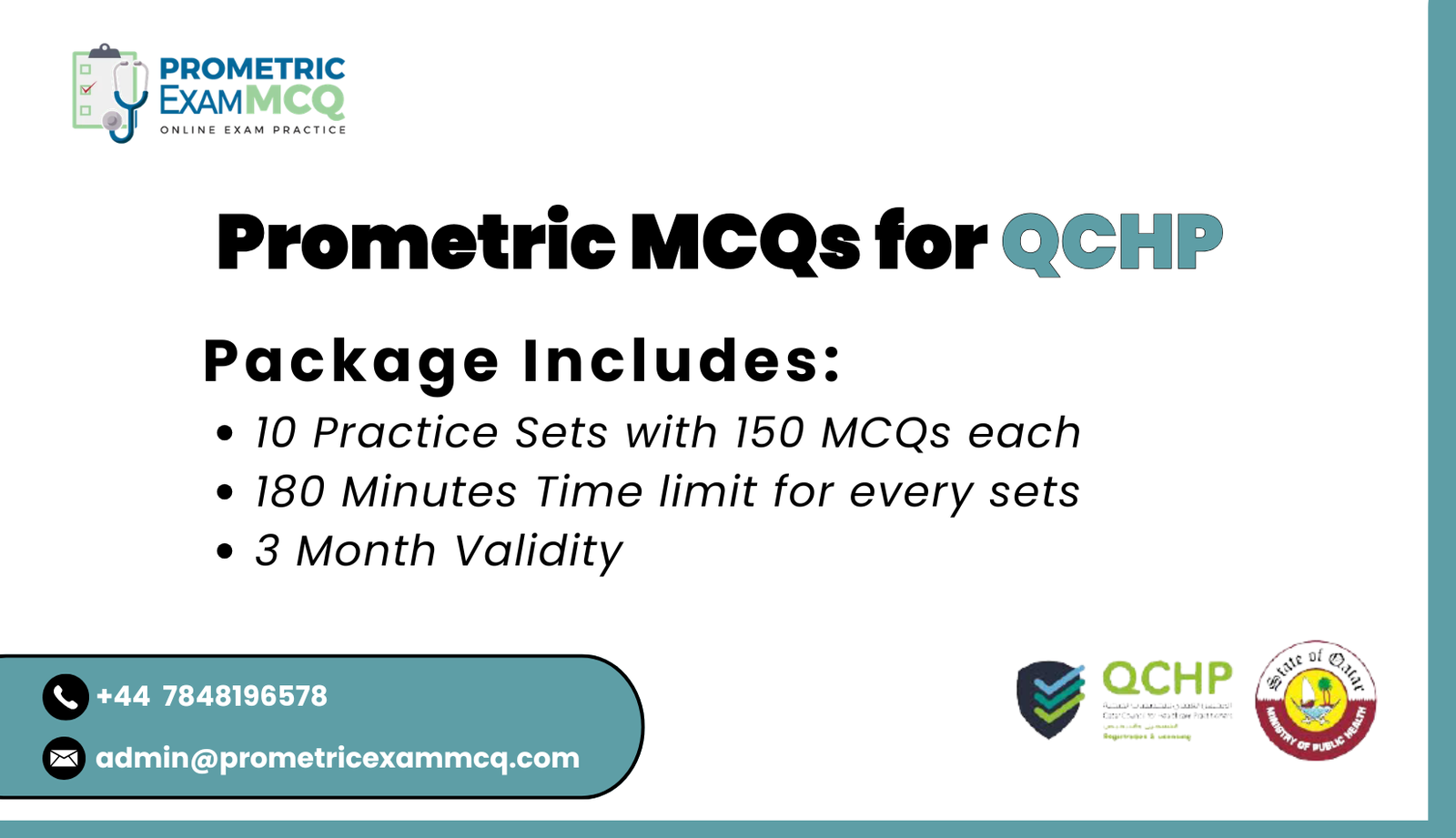 _Prometric MCQs for QCHP