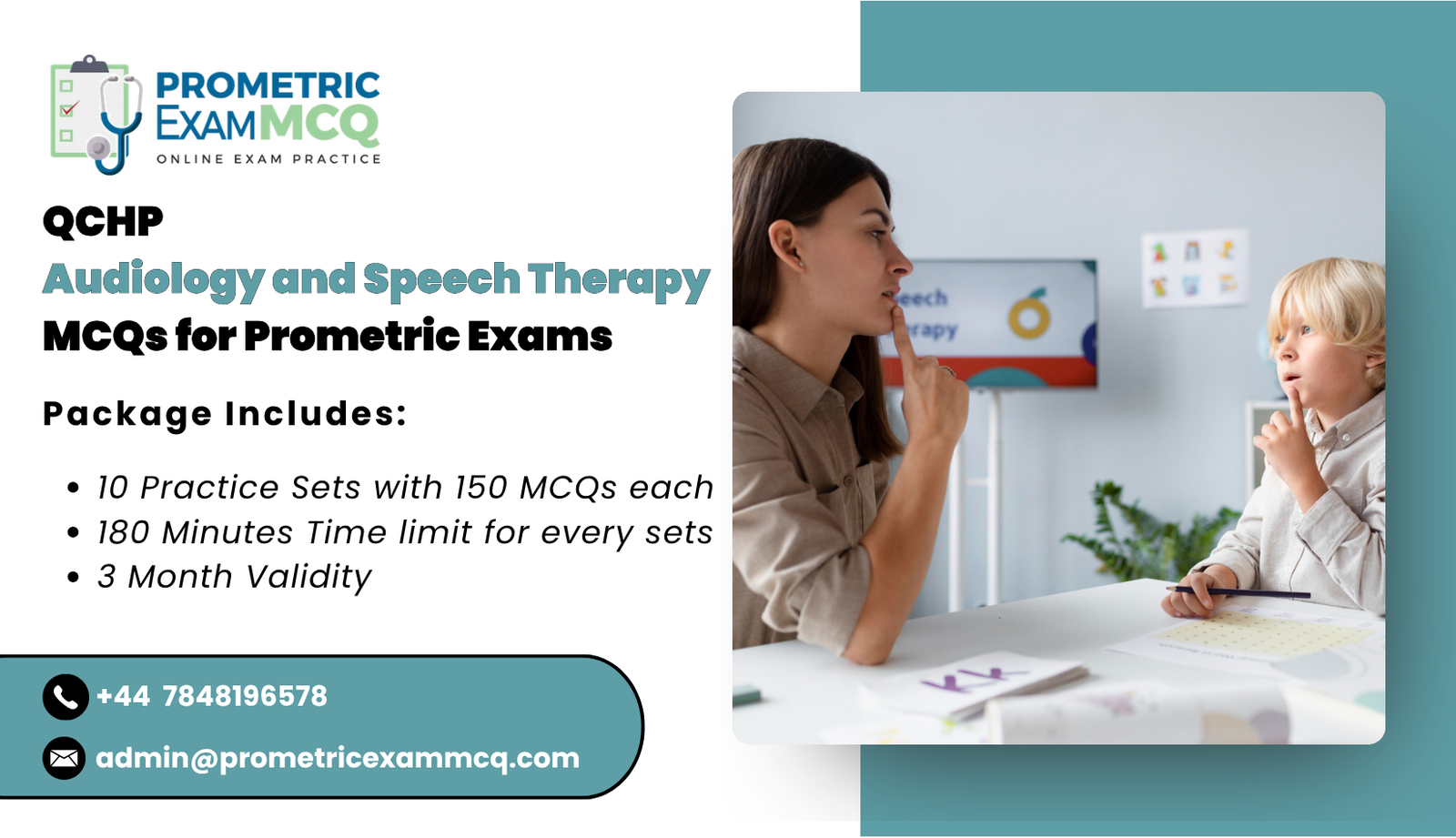 QCHP Audiology and Speech Therapy MCQs for Prometric Exams