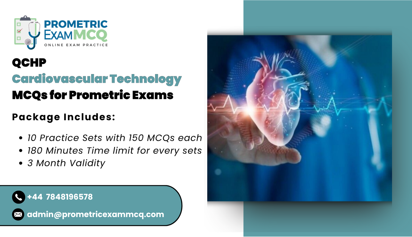 QCHP Cardiovascular Technology MCQs for Prometric Exams