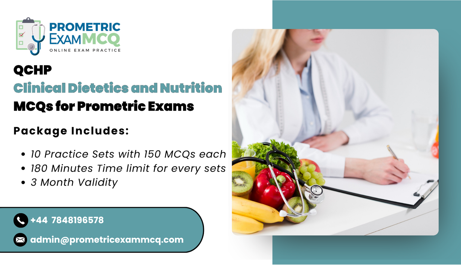 QCHP Clinical Dietetics and Nutrition MCQs for Prometric Exams